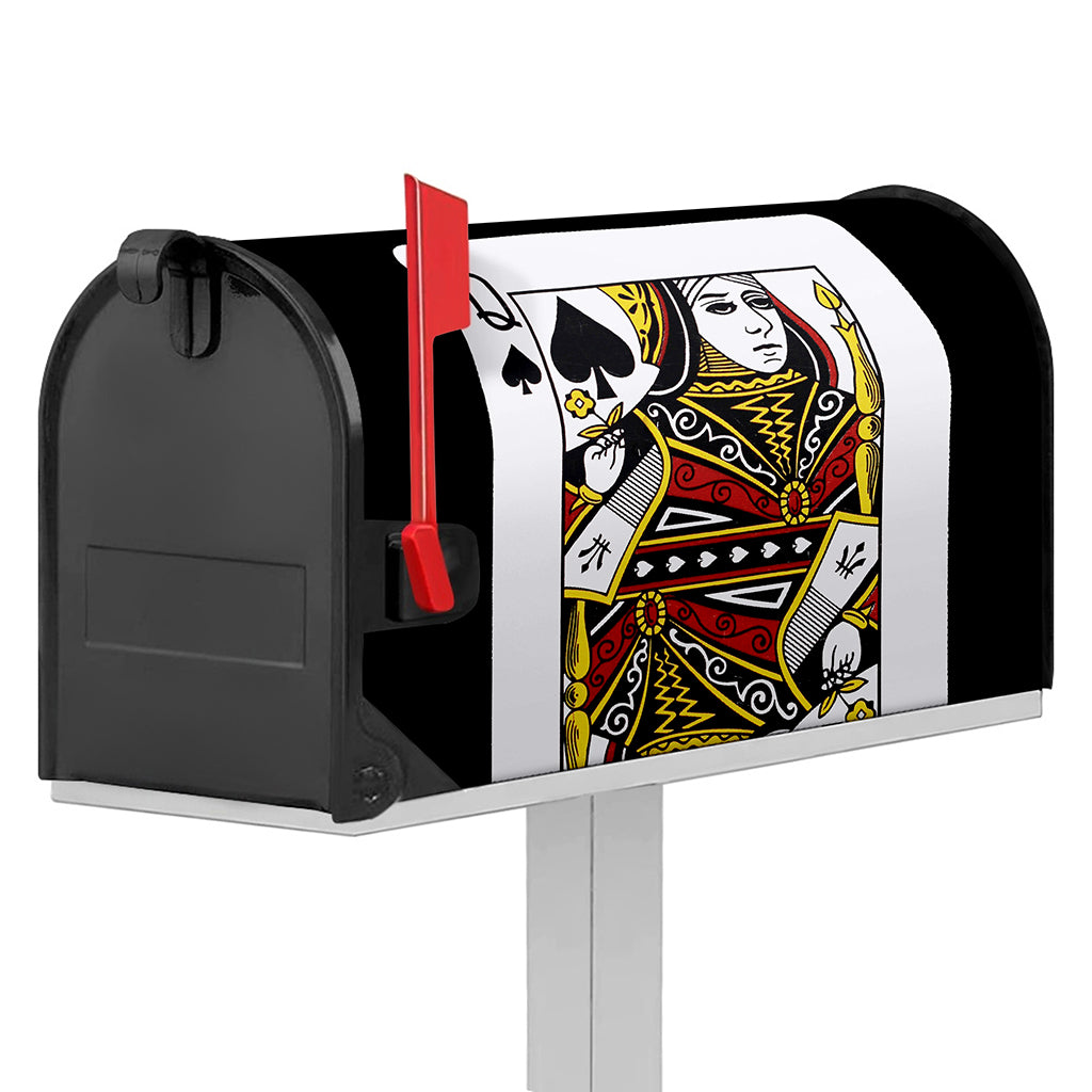 Queen Of Spades Playing Card Print Mailbox Cover