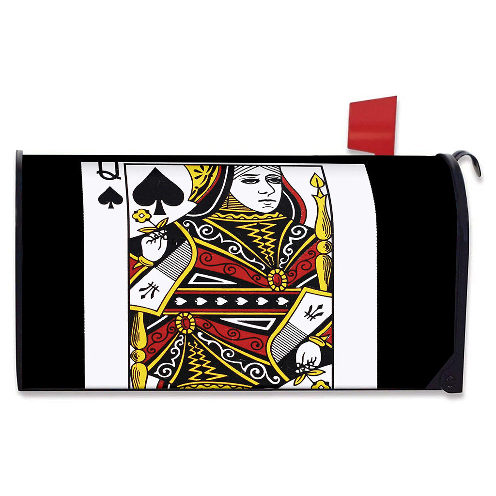 Queen Of Spades Playing Card Print Mailbox Cover