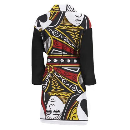 Queen Of Spades Playing Card Print Men's Bathrobe