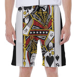 Queen Of Spades Playing Card Print Men's Beach Shorts