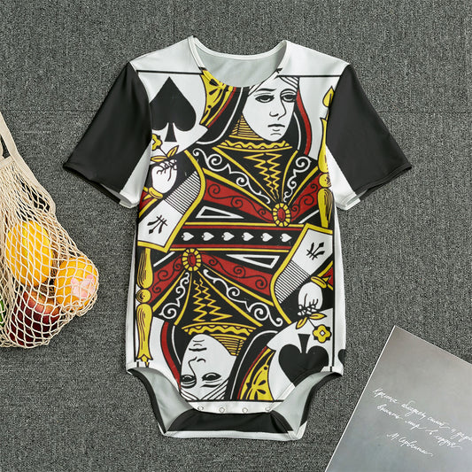 Queen Of Spades Playing Card Print Men's Bodysuit