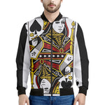Queen Of Spades Playing Card Print Men's Bomber Jacket