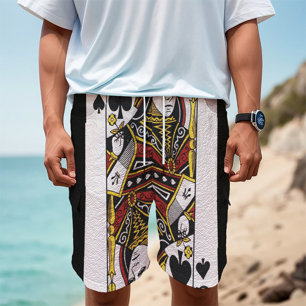 Queen Of Spades Playing Card Print Men's Cargo Shorts