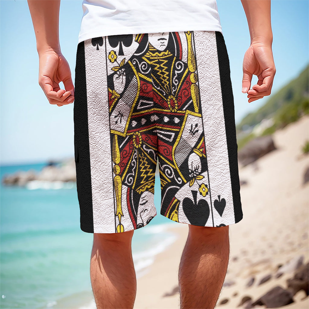 Queen Of Spades Playing Card Print Men's Cargo Shorts