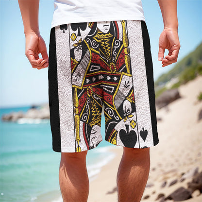 Queen Of Spades Playing Card Print Men's Cargo Shorts