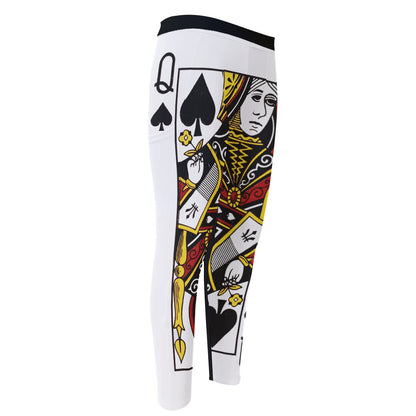 Queen Of Spades Playing Card Print Men's Compression Pants