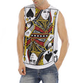 Queen Of Spades Playing Card Print Men's Fitness Tank Top