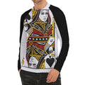 Queen Of Spades Playing Card Print Men's Long Sleeve Rash Guard