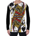 Queen Of Spades Playing Card Print Men's Long Sleeve T-Shirt