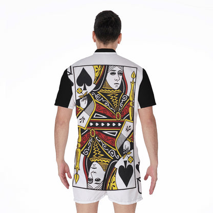 Queen Of Spades Playing Card Print Men's Rompers