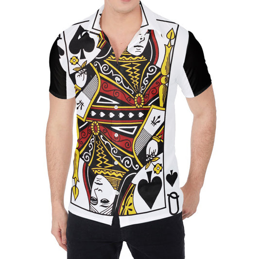 Queen Of Spades Playing Card Print Men's Shirt