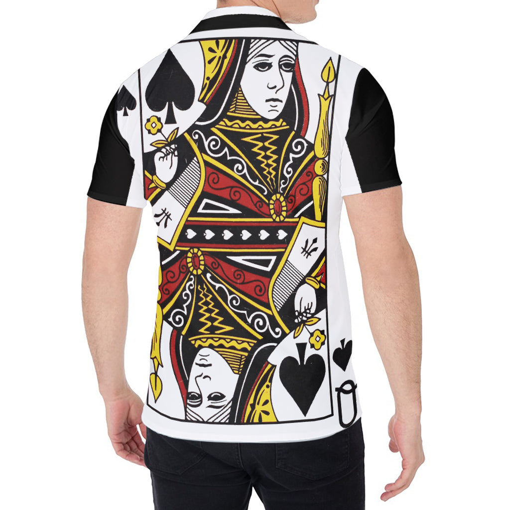 Queen Of Spades Playing Card Print Men's Shirt