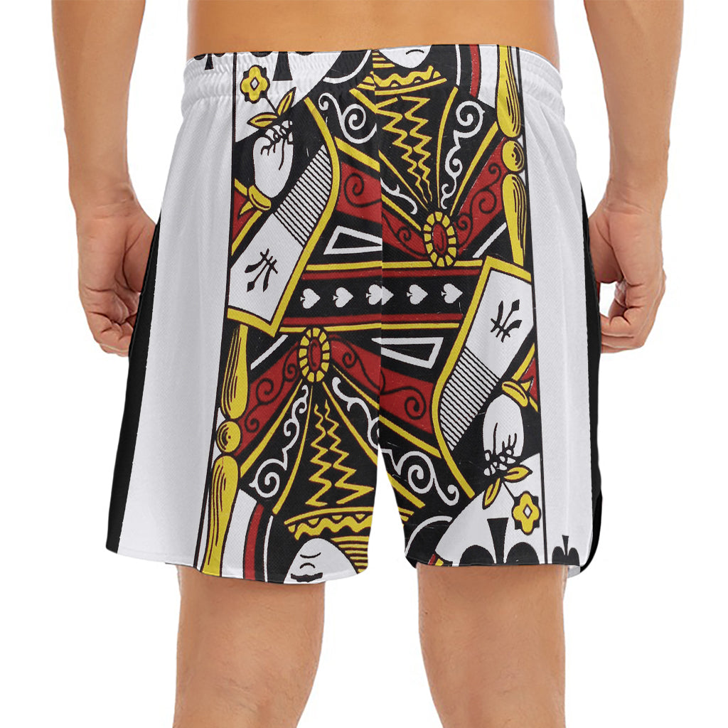 Queen Of Spades Playing Card Print Men's Split Running Shorts