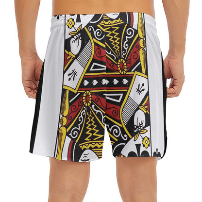 Queen Of Spades Playing Card Print Men's Split Running Shorts