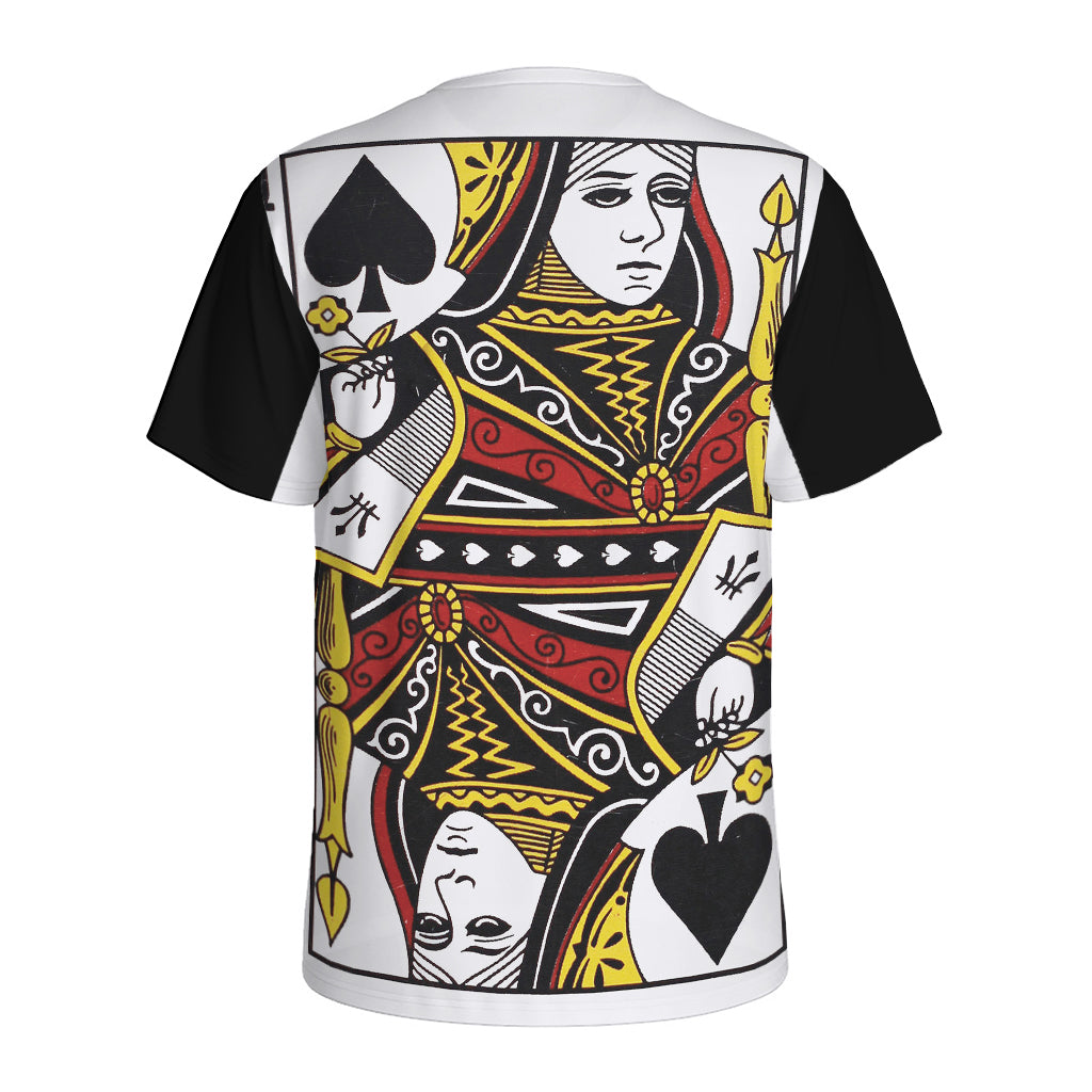 Queen Of Spades Playing Card Print Men's Sports T-Shirt