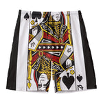 Queen Of Spades Playing Card Print Men's Swim Trunks