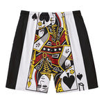 Queen Of Spades Playing Card Print Men's Swim Trunks