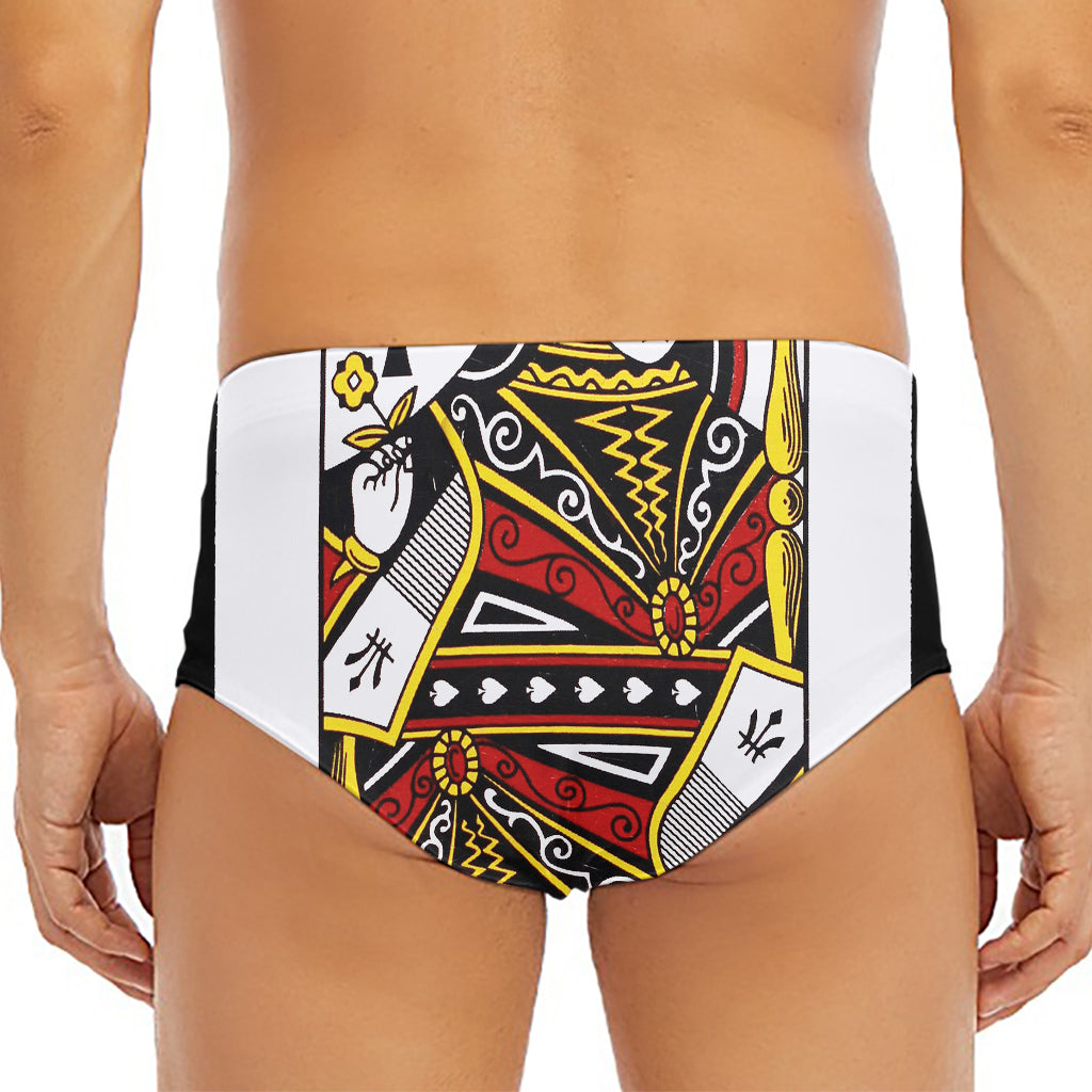 Queen Of Spades Playing Card Print Men's Triangle Swim Briefs