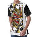 Queen Of Spades Playing Card Print Men's Velvet T-Shirt