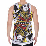 Queen Of Spades Playing Card Print Men's Velvet Tank Top