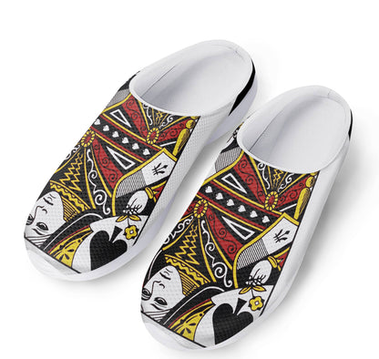 Queen Of Spades Playing Card Print Mesh Casual Shoes