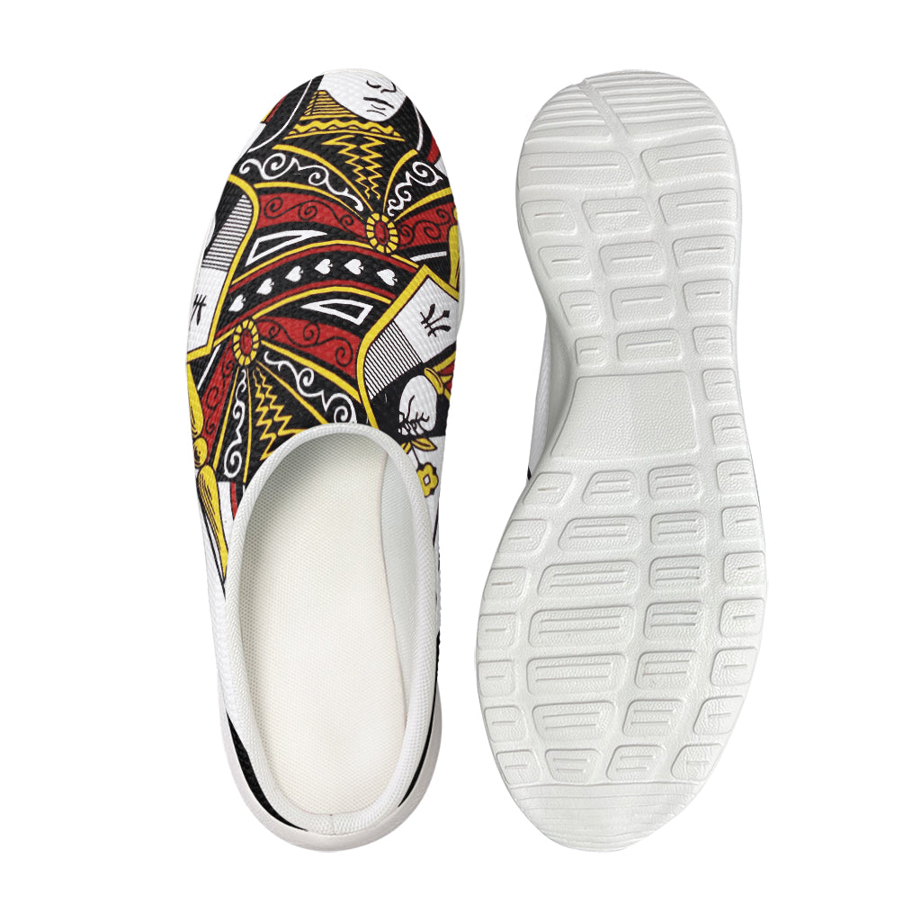 Queen Of Spades Playing Card Print Mesh Casual Shoes