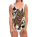 Queen Of Spades Playing Card Print One Piece Swimsuit