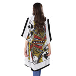 Queen Of Spades Playing Card Print Open Front Beach Cover Up