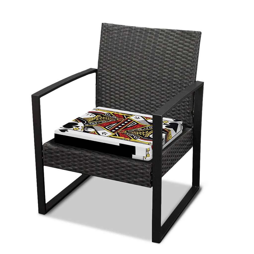 Queen Of Spades Playing Card Print Outdoor Seat Cushion Cover