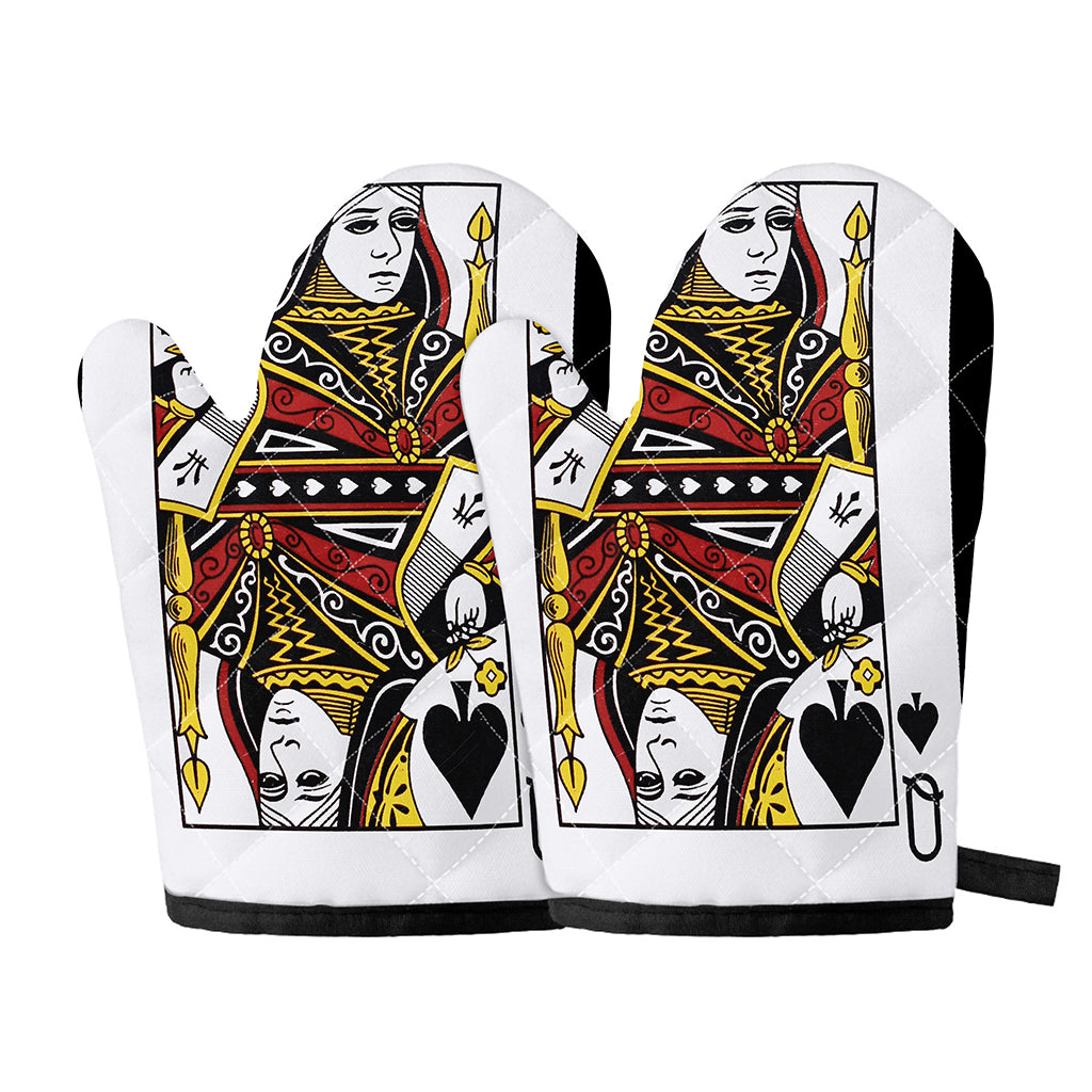 Queen Of Spades Playing Card Print Oven Mitts