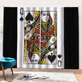 Queen Of Spades Playing Card Print Pencil Pleat Curtains