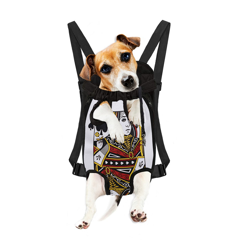 Queen Of Spades Playing Card Print Pet Carrier Backpack