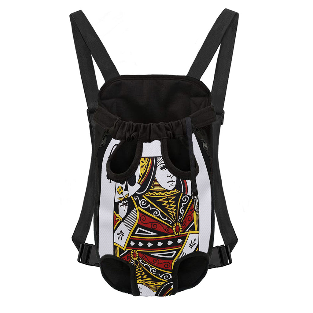 Queen Of Spades Playing Card Print Pet Carrier Backpack