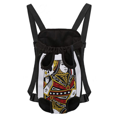 Queen Of Spades Playing Card Print Pet Carrier Backpack