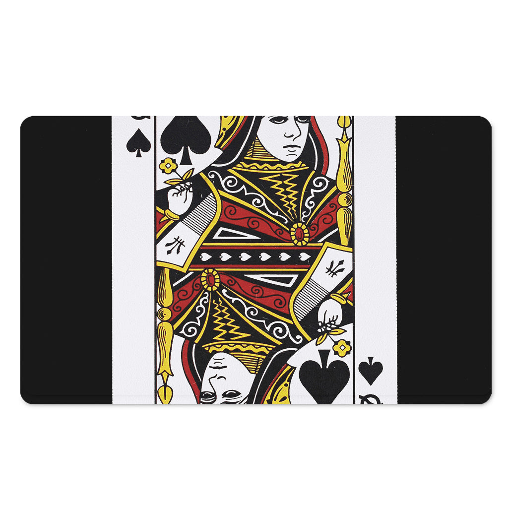 Queen Of Spades Playing Card Print Polyester Doormat