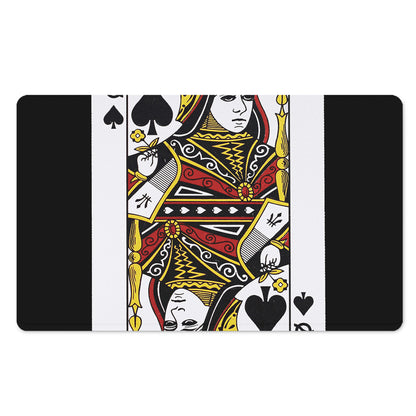 Queen Of Spades Playing Card Print Polyester Doormat