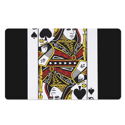 Queen Of Spades Playing Card Print Polyester Doormat