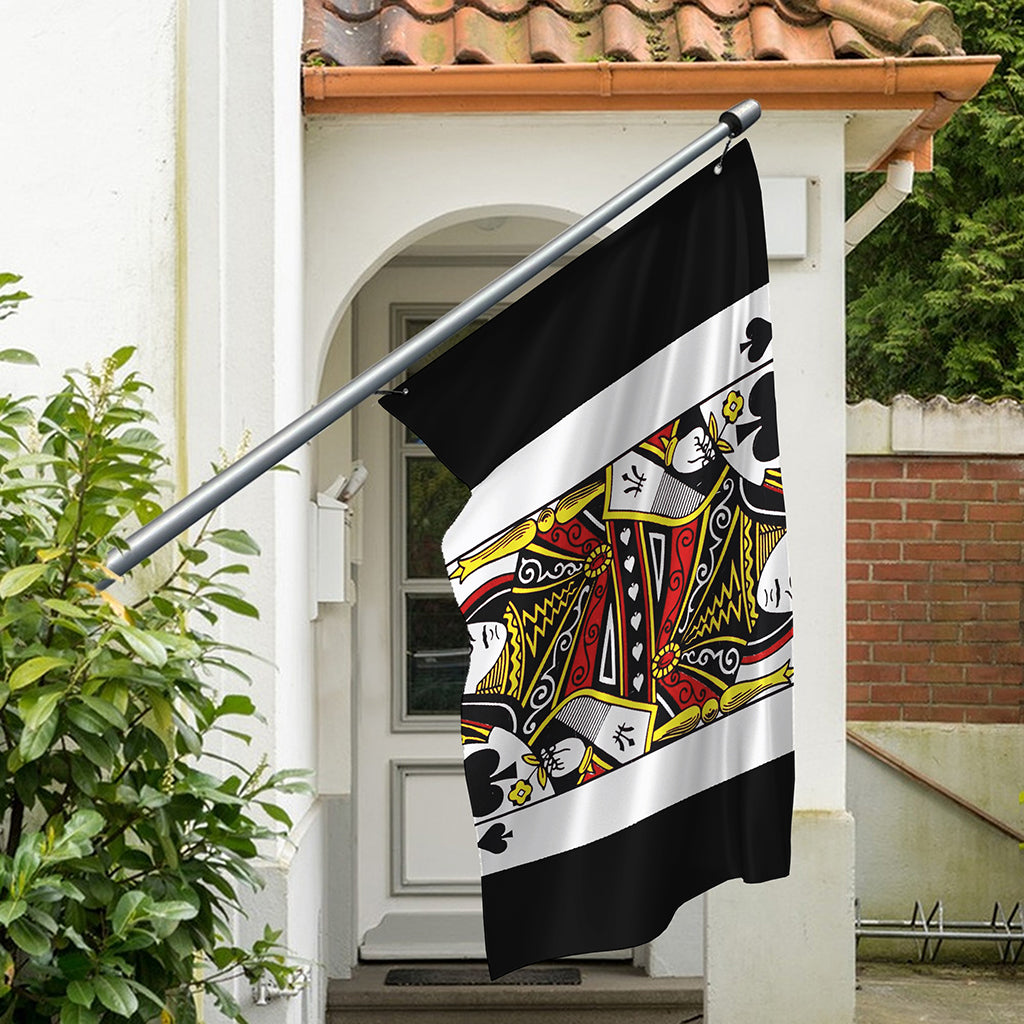 Queen Of Spades Playing Card Print Polyester Flag