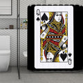 Queen Of Spades Playing Card Print Polyester Shower Curtain