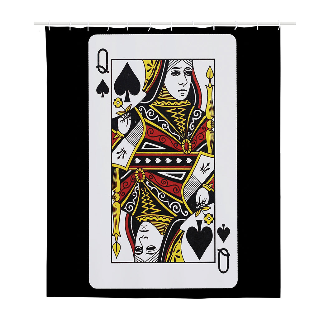 Queen Of Spades Playing Card Print Polyester Shower Curtain