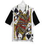 Queen Of Spades Playing Card Print Rayon Hawaiian Shirt