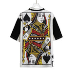 Queen Of Spades Playing Card Print Rayon Hawaiian Shirt