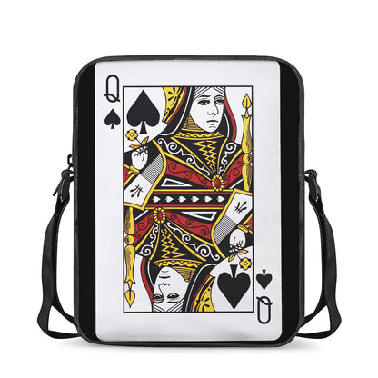 Queen Of Spades Playing Card Print Rectangular Crossbody Bag