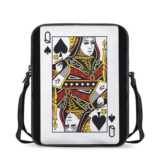 Queen Of Spades Playing Card Print Rectangular Crossbody Bag