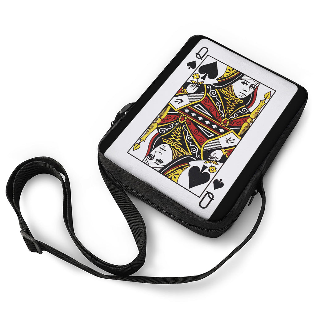 Queen Of Spades Playing Card Print Rectangular Crossbody Bag