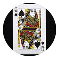 Queen Of Spades Playing Card Print Round Blanket