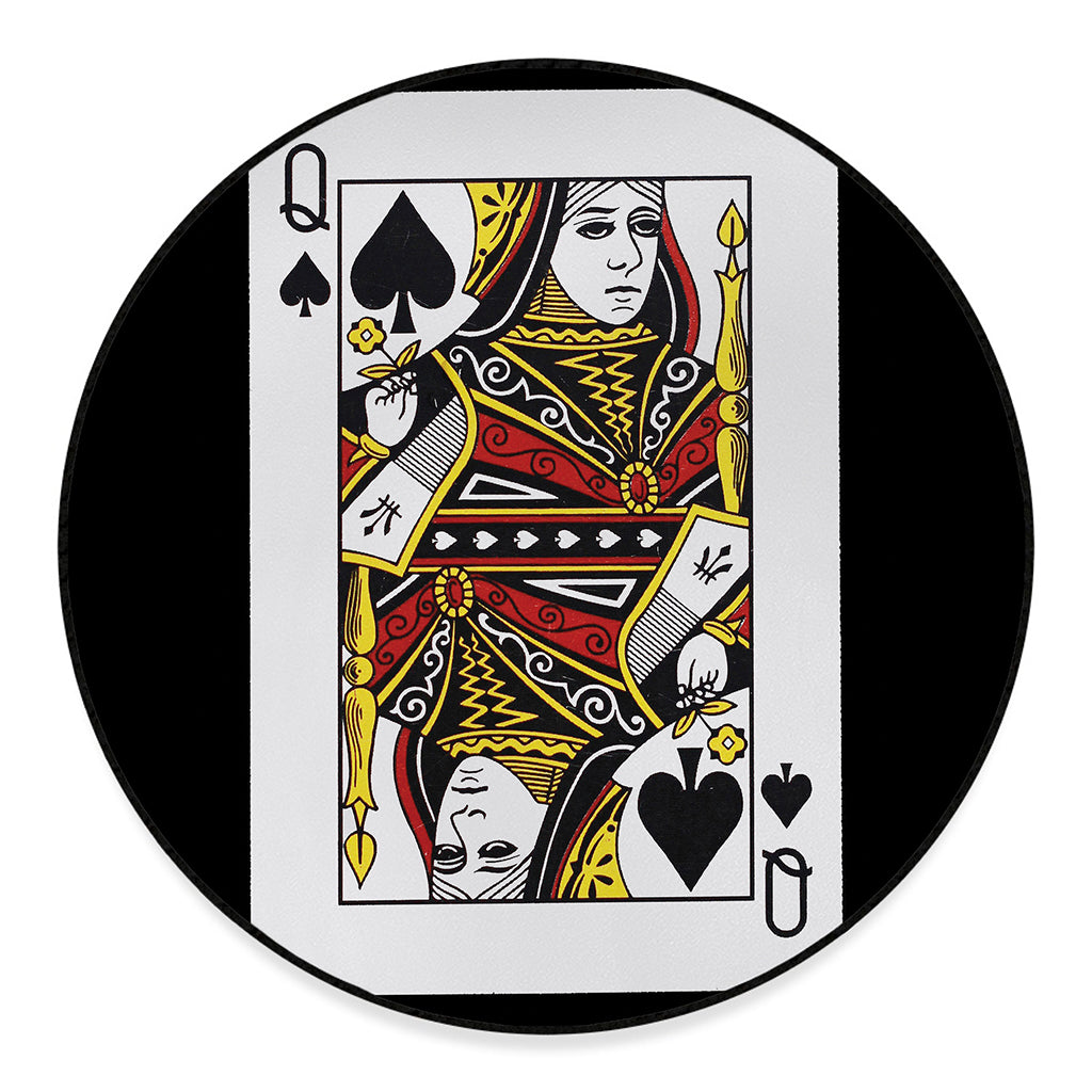 Queen Of Spades Playing Card Print Round Floor Mat