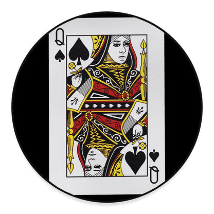 Queen Of Spades Playing Card Print Round Floor Mat