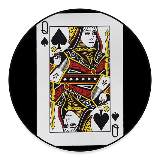 Queen Of Spades Playing Card Print Round Floor Mat