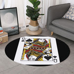 Queen Of Spades Playing Card Print Round Rug